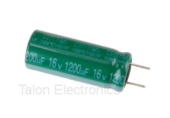  1200uF 16V Radial Electrolytic Capacitor (5 per pkg)