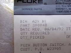 Fluke 390948 Switch Assembly