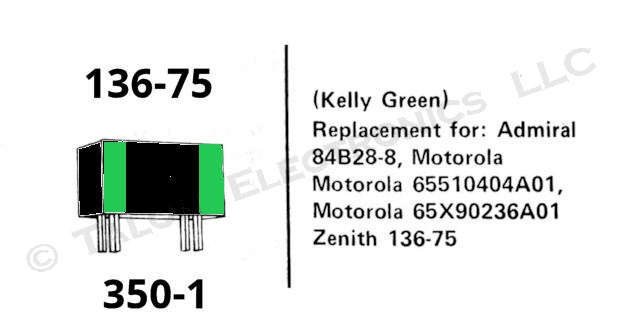  Zenith 136-75 Belfuse Chemical Fuse 350-1 - Kelly Green