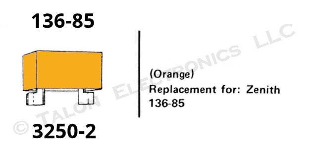  Zenith 136-85 Belfuse Chemical Fuse 3250-2 - Orange