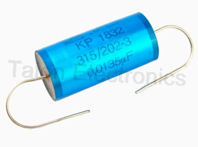 .0135uF/1200VDC axial polypropylene film capacitor