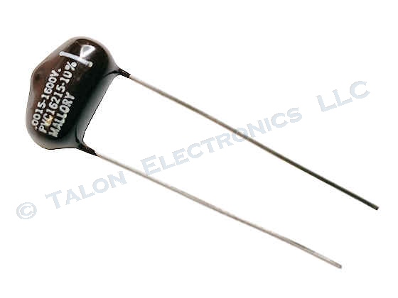   .0015uF / 1600V radial dipped film/paper capacitor - Mallory PVC16215