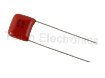 .47uF /  50VDC radial film capacitor