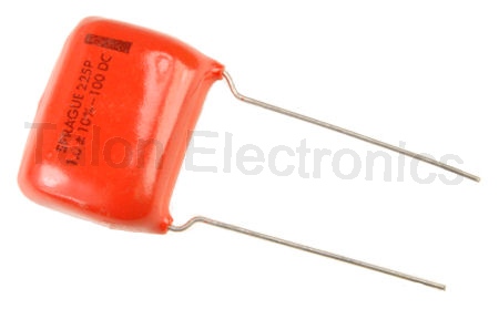 1.0 uF / 100VDC Sprague Orange Drop Polyester film capacitor