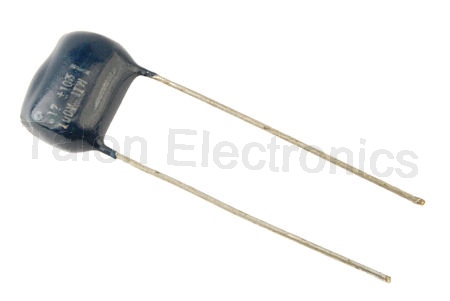 .12uF/100VDC radial film capacitor