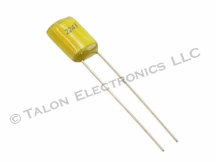 .22uF / 50VDC Nichicon polyester radial film capacitor