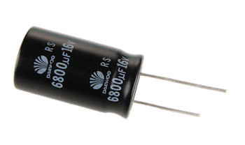  6800uF 16V Radial Electrolytic Capacitor
