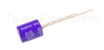    68uF  20V Sanyo Radial Electrolytic Capacitor