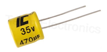   470uF  35V Low Profile Radial Electrolytic Capacitor
