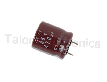  470uF  35V Radial Electrolytic Capacitor - Trimmed PC leads