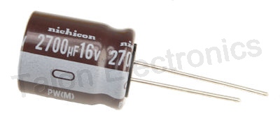  2700uF 16V Radial Electrolytic Capacitor