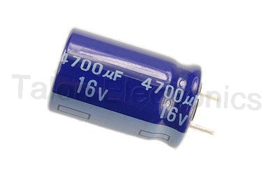  4700uF 16V Radial Electrolytic Capacitor with PC Leads