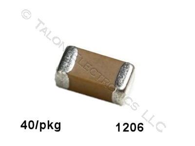     0.01uf, 50V Surface Mount Ceramic Capacitor Size 1206 (Pkg of 40)