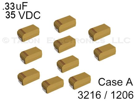    0.33uF 35V Surface Mount Tantalum Capacitor Case A (Pkg of 10)