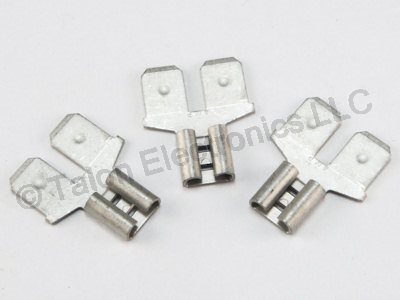 Solderless Dual Male Single Female 1/4" Quick Connect Tab Adapter - 3 PACK