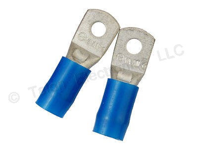 Solderless Ring Terminal - Crimp - 6 AWG Wire - 2 PACK