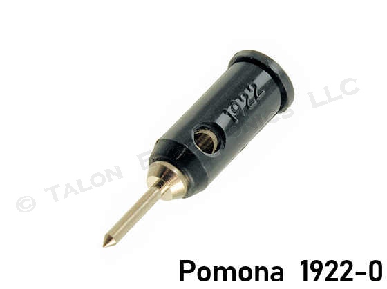        Black Insulated Solderless 0.080" Diameter Tip Plug - Pomona 1922-0