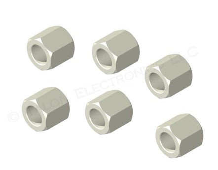  0.250"  Long 1/4" Hex Clear Hole Spacer for #8 Screw (Pkg of 6)