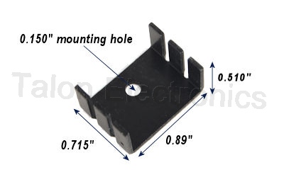  Aluminum Heat Sink for TO-220 and TO-3P Devices (Pkg of 2)