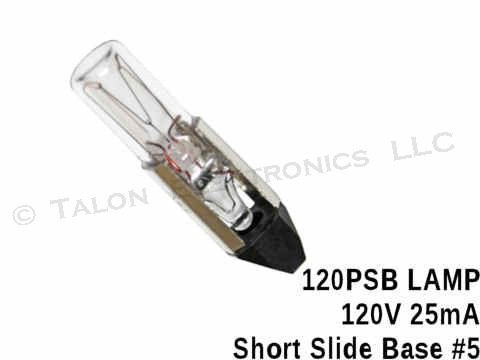 120PSB Lamp -  Short Slide Base #5  120V 25mA
