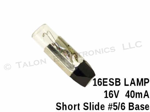   16ESB Lamp -  Short Slide Base #5/6  16V 40mA