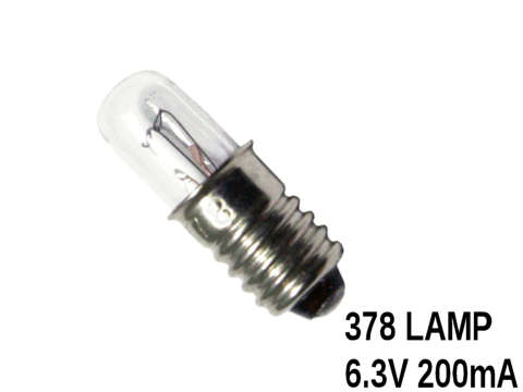  378 Lamp - Midget Screw Base  6.3Volts / 200mA