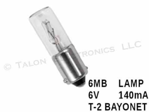    6MB Lamp -  Miniature Bayonet Base  6V 140mA