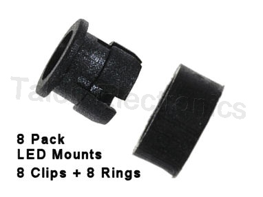        Panel Mount LED Holder / Bezel for 5mm LEDs - 8 Pack