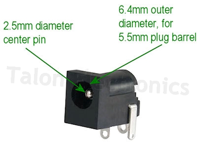  2.5mm DC Power Jack - PC Mount (Pack of 4)