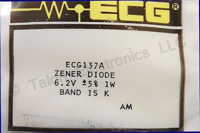 ECG137A 6.2V 1W Axial Lead Zener Diode