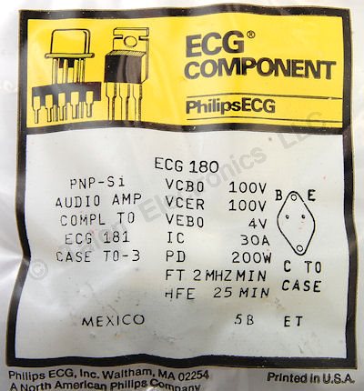  ECG180 PNP Silicon Output Transistor