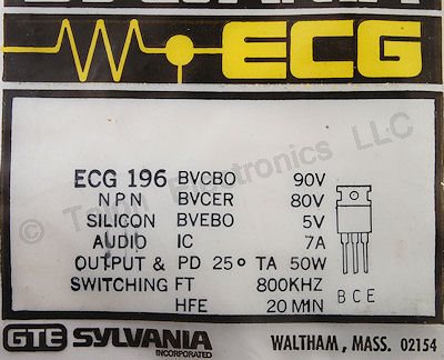  ECG196 NPN Silicon Audio Power Transistor