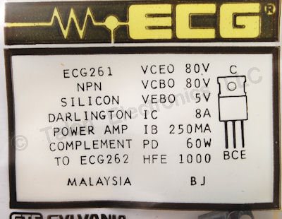  ECG261 NPN Darlington Amplifier Transistor