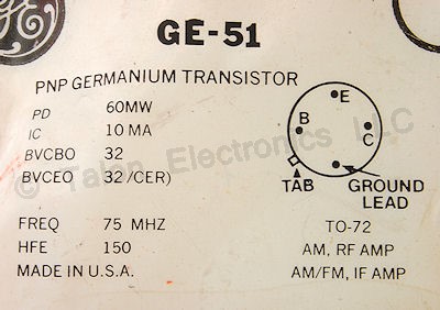 GE-51 PNP Germanium Transistor