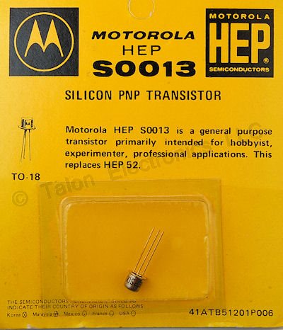 HEP-S0013 Silicon PNP RF Transistor