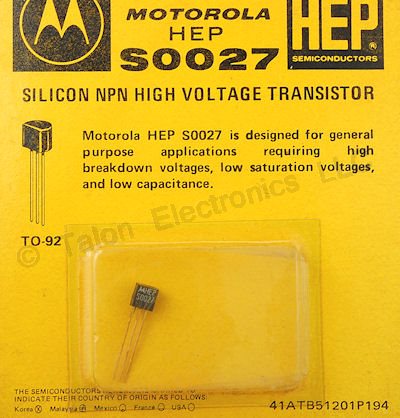 HEP-S0027 NPN High Voltage Silicon Transistor
