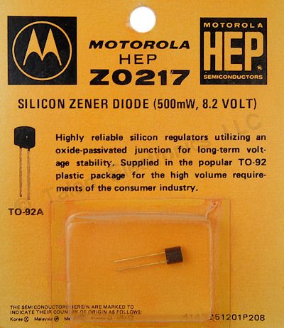 HEP-Z0217 8.2 Volt Zener Diode 8.2V 400mW