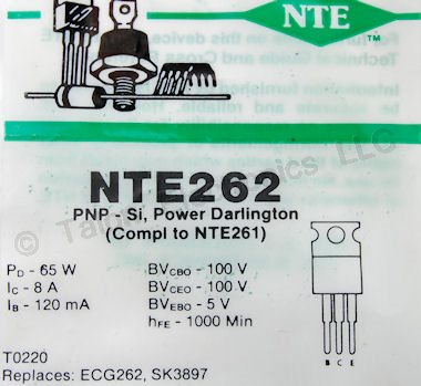   NTE262  PNP Silicon Darlington Power Transistor