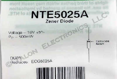 NTE5025A 16V 500mW Axial Zener Diode