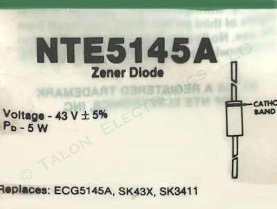 NTE5145A 43V  5 Watt Zener Diode
