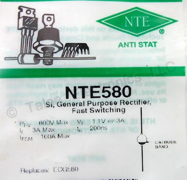    NTE580 600V 3A Fast Switching Rectifier