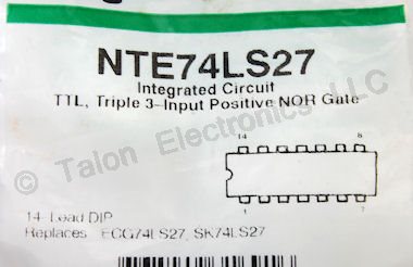                             NTE74LS27 Triple 3-Input NOR Gate IC