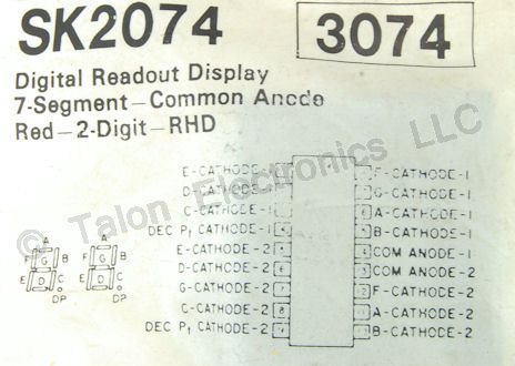   SK2074 2 Digit Common Anode LED Display