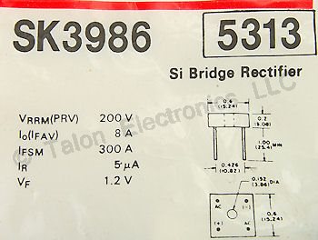   SK3986 Bridge Rectifier 200V 8A