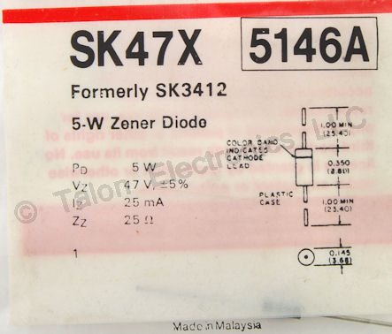     SK47X 47V 5 Watt Zener Diode