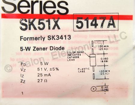     SK51X 51 Volt 5 Watt Zener Diode