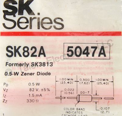     SK82A 82V 500mW Zener Diode