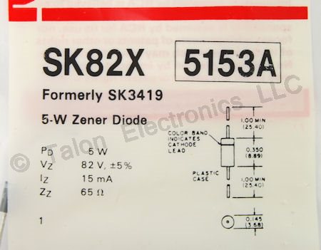     SK82X 82V 5 Watt Zener Diode