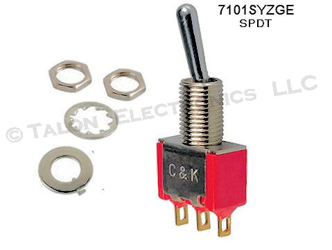 SPDT ON-ON Miniature Toggle Switch C&K 7101SYZGE