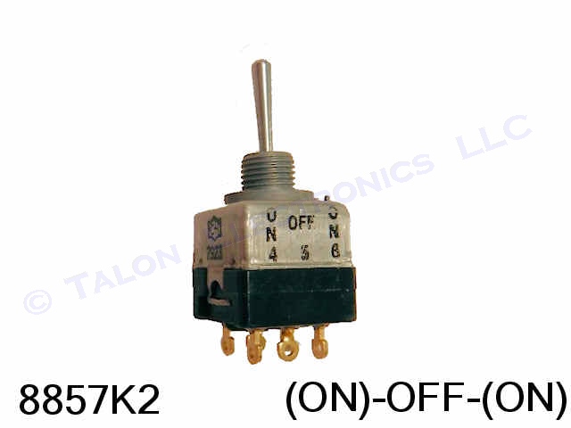 DPDT (ON)-OFF-(ON) Miniature Toggle Switch - EATON C-H 8867K2